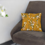 Botanic Garden Mustard Yellow Orchid Floral Throw Pillow Cover LAYLA