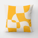 Retro Abstract Geometric Yellow Maximalist Aesthetic Throw Pillow Cover