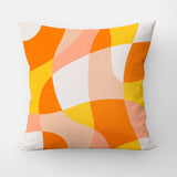 Retro Abstract Geometric Yellow Maximalist Aesthetic Throw Pillow Cover