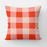 Checker Red Pink Maximalist Aesthetic Throw Pillow Cover