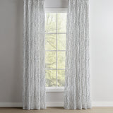 Abstract Modern Geometric White Black Minimalist Semi Sheer Window Curtain AINSLEY
