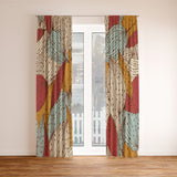 Abstract Decorative Leaves Mid Century Modern Blackout Window Curtain ALYSSUM