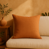 Minimalist Solid Terracotta Burnt Orange Throw Pillow Cover AMBER