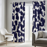 Ikat Abstract Midnight Blue Blackout Window Curtain AMINAH