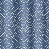 Abstract Modern Geometric Minimalist Blue Semi Sheer Window Curtain AZUL