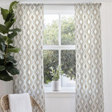 Neutral Abstract Modern Beige Cream Semi Sheer Window Curtain BLAKE