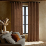 Minimalist Solid Chocolate Brown Blackout Window Curtain BRUNN