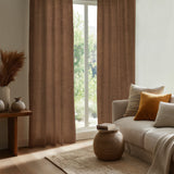Minimalist Solid Chocolate Brown Blackout Window Curtain BRUNN