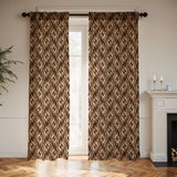 Abstract Brown Beige Curtain Nature Inspired Blackout Window Curtain CANYON