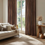 Mocha Brown Retro Wave Vintage Chic Blackout Window Curtain MOCHA