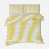 Nordic Minimalist Striped Scandinavian Cotton Duvet Cover Set BUTTER YELLOW