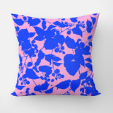 Raspberry Bush Pink Blue Maximalist Aesthetic Throw Pillow Cover