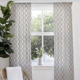 Neutral Abstract Modern Beige Light Brown Semi Sheer Window Curtain CASEY