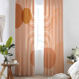 Mid Century Modern Salmon Pink Blackout Window Curtains CLARA - 2 Panels - Nursery Curtains