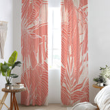 Pink Banana Leaf Tropical Blackout Window Curtains CONNIE - 2 Panels