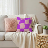 Checker Purple Maximalist Aesthetic Throw Pillow Cover