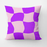 Checker Purple Maximalist Aesthetic Throw Pillow Cover