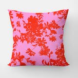 Summer Floral Pink Red Maximalist Aesthetic Throw Pillow Cover
