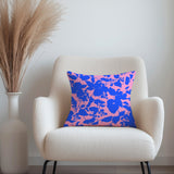 Raspberry Bush Pink Blue Maximalist Aesthetic Throw Pillow Cover