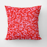 Abstract Botanic Pink Red Maximalist Aesthetic Throw Pillow Cover