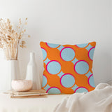 Retro Circle Orange Purple Blue Maximalist Aesthetic Throw Pillow Cover