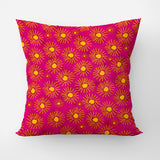 Abstract Floral Yellow Purple Maximalist Aesthetic Throw Pillow Cover