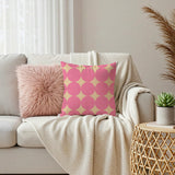 Retro Abstract Geometric Pink Maximalist Aesthetic Throw Pillow Cover
