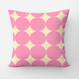 Retro Abstract Geometric Pink Maximalist Aesthetic Throw Pillow Cover