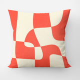 Retro Abstract Geometric Orange Maximalist Aesthetic Throw Pillow Cover