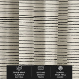 Minimalist Geometric Striped Black Ivory Blackout Window Curtain LYDIA