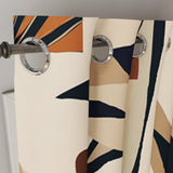 Abstract Modern Natural Colors Beige Boho Blackout Window Curtain ELOWEN