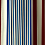 Retro Blue Burgundy Ivory Vertical Stripes Nordic Scandinavian Blackout Window Curtain VIND