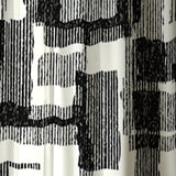 Black And White Abstract Geometric Mid Century Modern Blackout Window Curtain NOIR