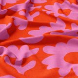 Retro Abstract Floral Red Pink Maximalist Aesthetic Cotton Duvet Cover Set