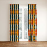 Abstract Multicolor Ethnic Mid Century Modern Blackout Window Curtain DUNES
