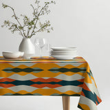 Multicolor Ethnic Abstract Mid Century Modern Tablecloth DUNES
