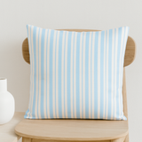 Light Blue White Vertical Stripes Nordic Scandinavian Throw Pillow Cover FJORD
