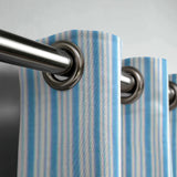 Light Blue White Vertical Thin Stripes Nordic Scandinavian Blackout Window Curtain SNO