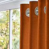 Minimalist Solid Terracotta Burnt Orange Blackout Window Curtain AMBER