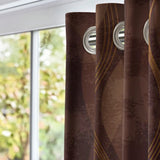 Mocha Brown Retro Wave Vintage Chic Blackout Window Curtain MOCHA