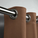 Minimalist Solid Chocolate Brown Blackout Window Curtain BRUNN