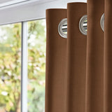 Minimalist Solid Chocolate Brown Blackout Window Curtain BRUNN