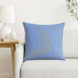 Sky Blue Vertical Stripes Nordic Scandinavian Throw Pillow Cover HAVN