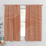 Rainbow Mid Century Modern Earthy Terracotta Boho Blackout Window Curtains MAYE - 2 Panels