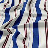 Nordic Blue Red Striped Coastal Scandinavian Cotton Duvet Cover Set NORDHAVN