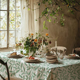 Green Olive Branch Botanical Farmhouse Tablecloth OLIVIA