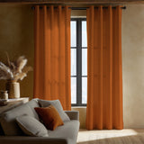 Minimalist Solid Terracotta Burnt Orange Blackout Window Curtain AMBER