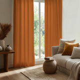 Minimalist Solid Terracotta Burnt Orange Blackout Window Curtain AMBER