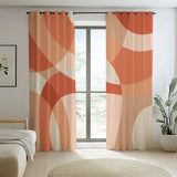 Abstract Modern Terracotta Burnt Orange Blackout Window Curtains SOLENE - 2 Panels