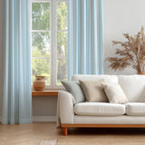 Light Blue White Vertical Stripes Nordic Scandinavian Blackout Window Curtain FJORD